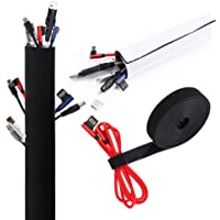 VoJoPi Organizador Cables- 300cm Ajustable Recoge Cables de Neopreno con 300cm Sujeta Cable- Cubre Cables para TV- PC…